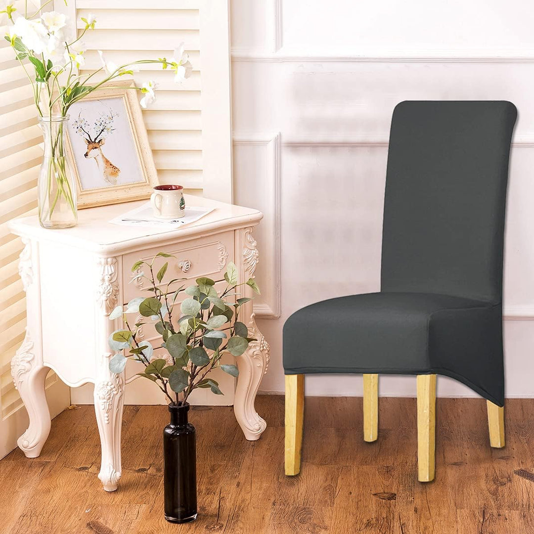 KELUINA Stuhlhussen mit hoher Rückenlehne, Solider Stoff, Stretch, Grösse XL, für Esszimmer, für Zuh