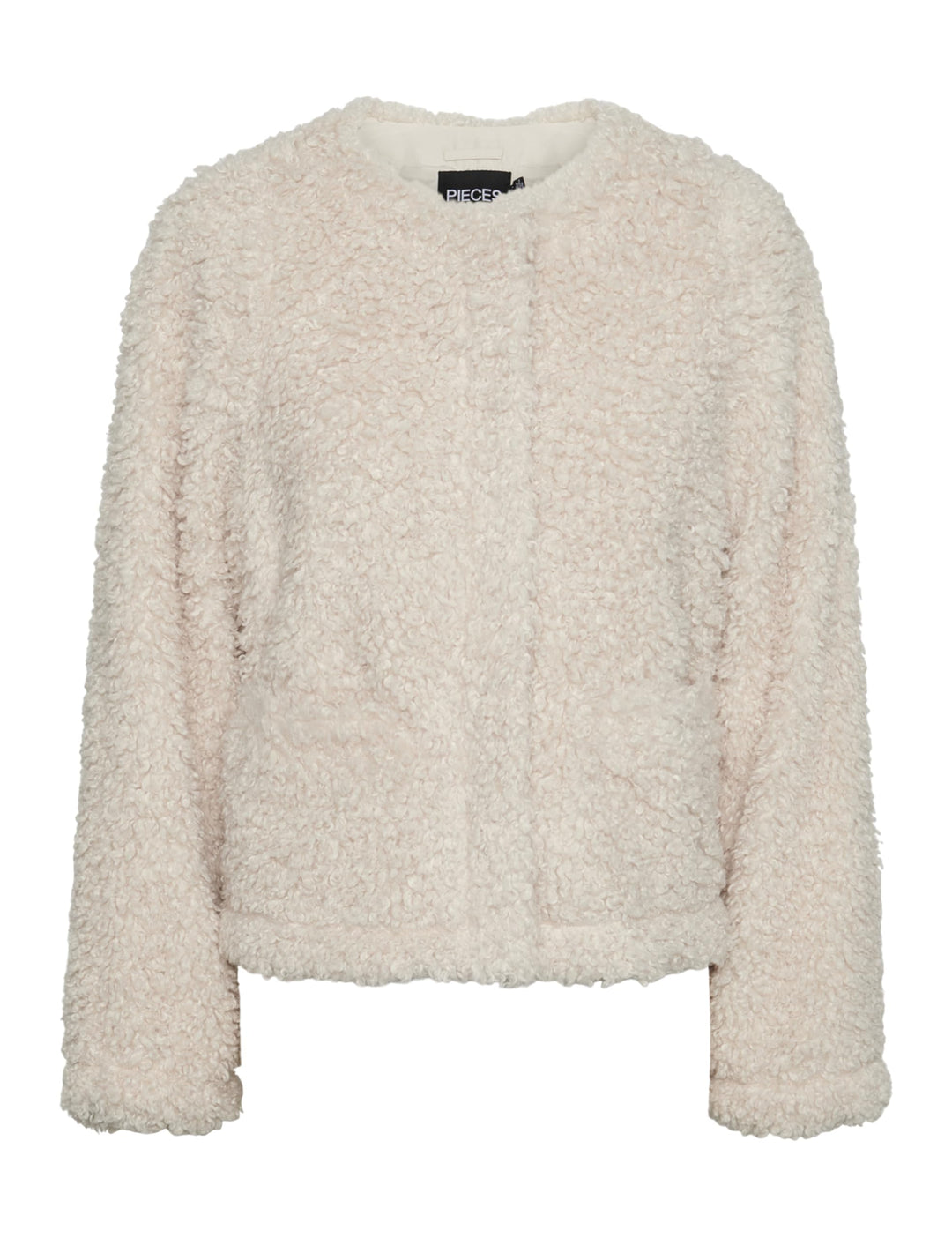 PIECES Damen Pcnoisella Short Teddy Jacket Kurzjacke, Birch