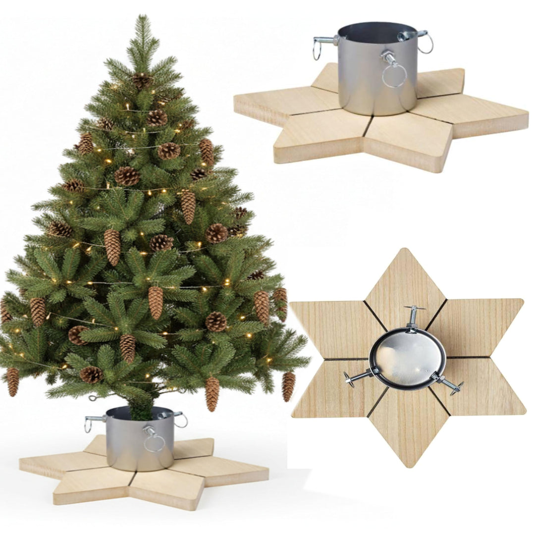 COIL Christbaumständer, Ständer mit Wasserspeicher, Rustikaler Ständer, Sockel für echten Baum, Wass