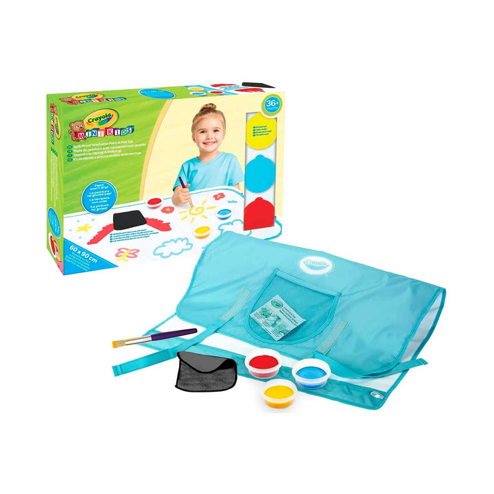 Crayola- Mini Kids, Mal- und Übermalmatte, Maxi-Unterlage zum Malen mit abwaschbaren Tempera, ab 36