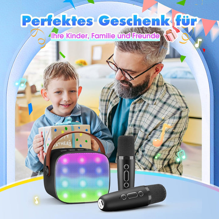 Dislocati Karaoke Maschine mit 2 Karaoke Mikrofon Bluetooth, Ostern Geschenke Kinder Spielzeug Junge