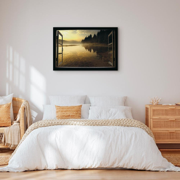 murando - Bilder Fensterblick 90x60 cm Vlies Leinwandbild 1 tlg Kunstdruck modern Wandbilder XXL Wan
