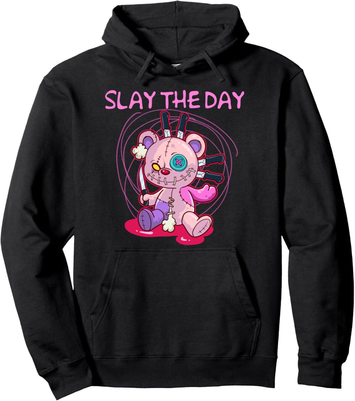 Pastel Goth Creepy The Day Teddy Kawaii Pullover Hoodie