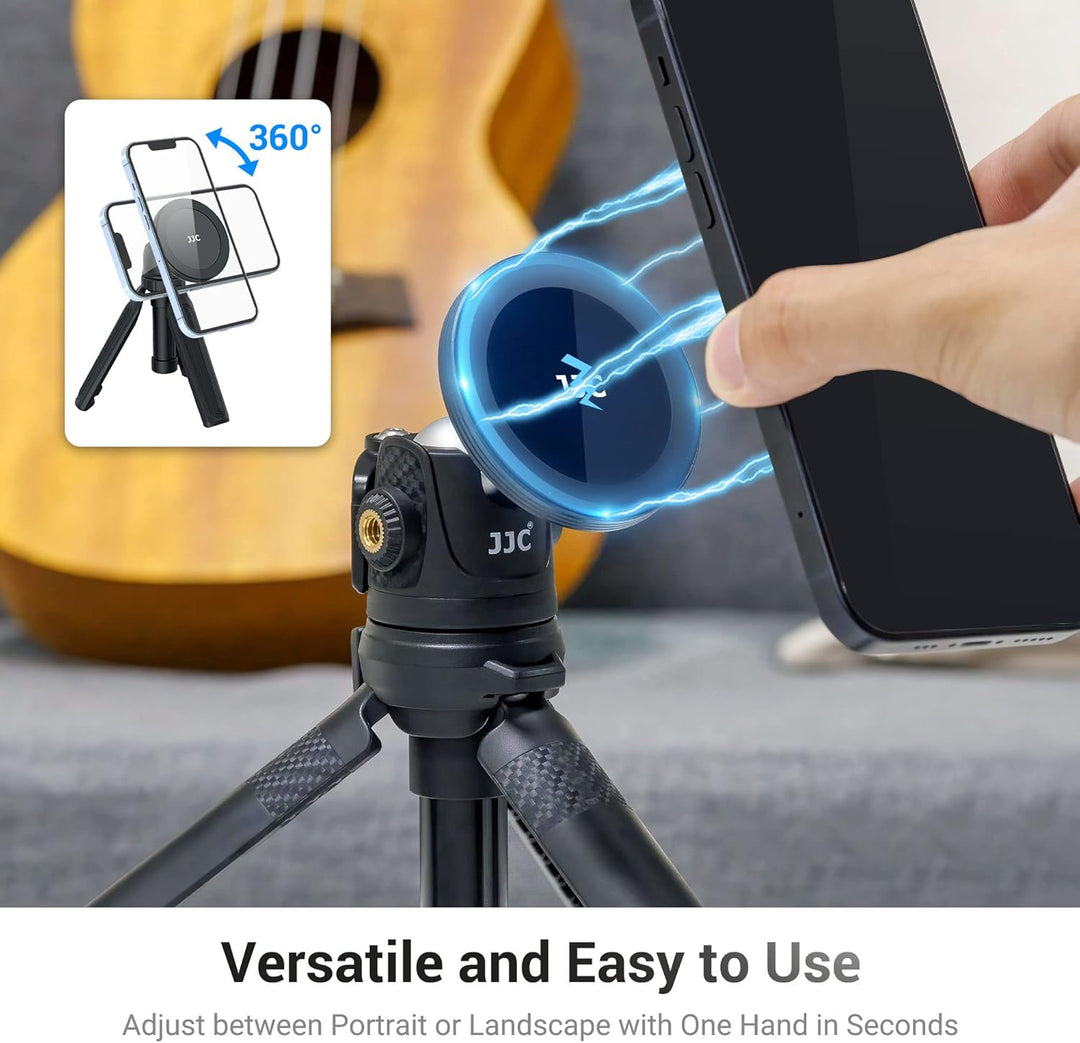 JJC Phone Tripod Mount Magnetic, Magnet iPhone Halterung für 1/4"-20 & 3/8"-16 Mount zu MagSafe, Tel