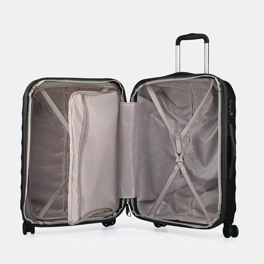ABISTAB Verage Hartschalenkoffer Seagull 75cm (L-28-75x53x31) 105 Liter 4 Räder Schwarz TSA-Schloss,