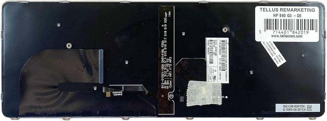 TellusRem ersatztastatur Deutsche Hintergrundbeleuchtung für HP 840 G3, 745 G3, 840 G4, 745 G4 Backl