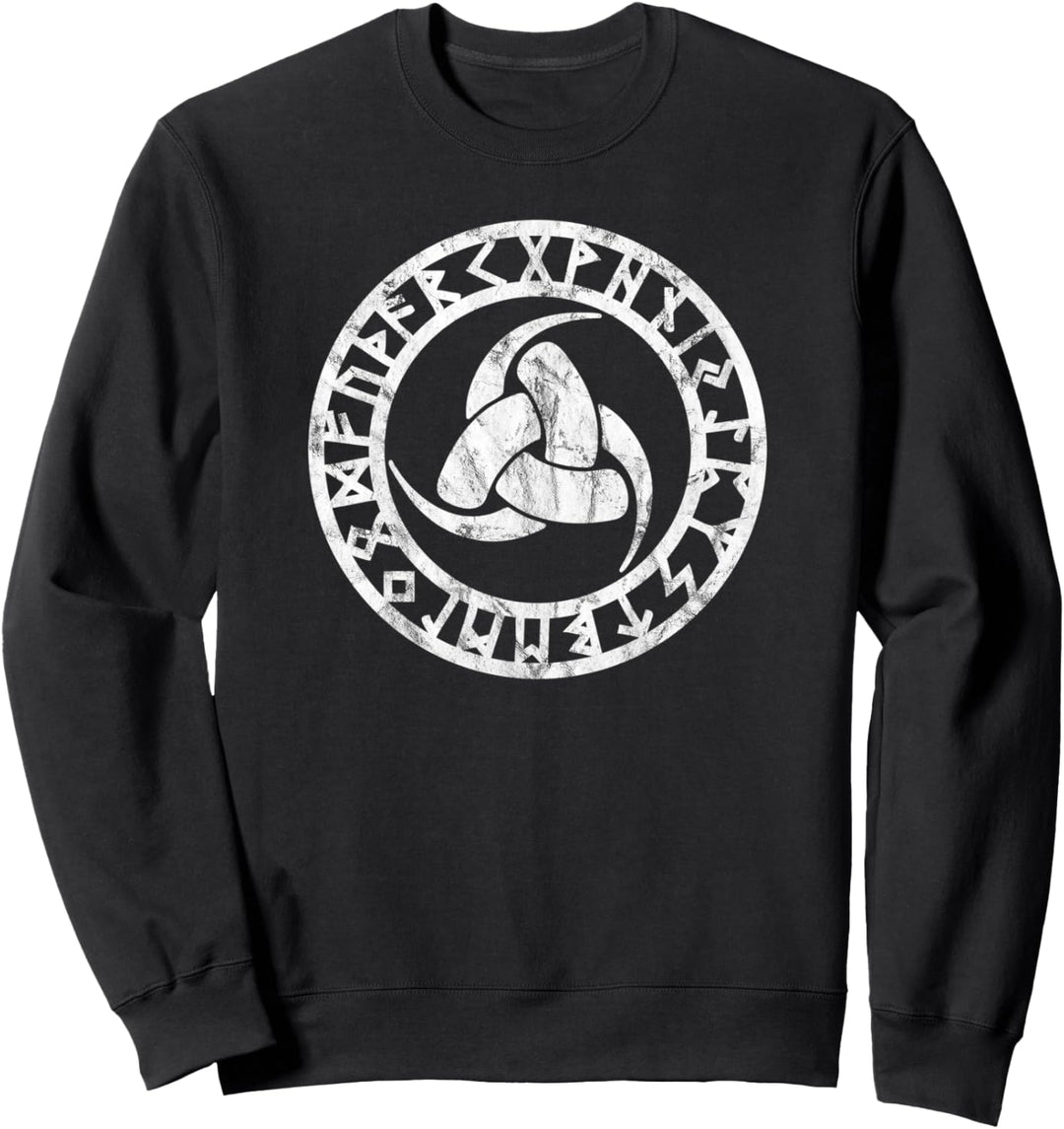 Odin Horn Runen Wikinger Mythologie Thor Loki Asgard Vintage Sweatshirt