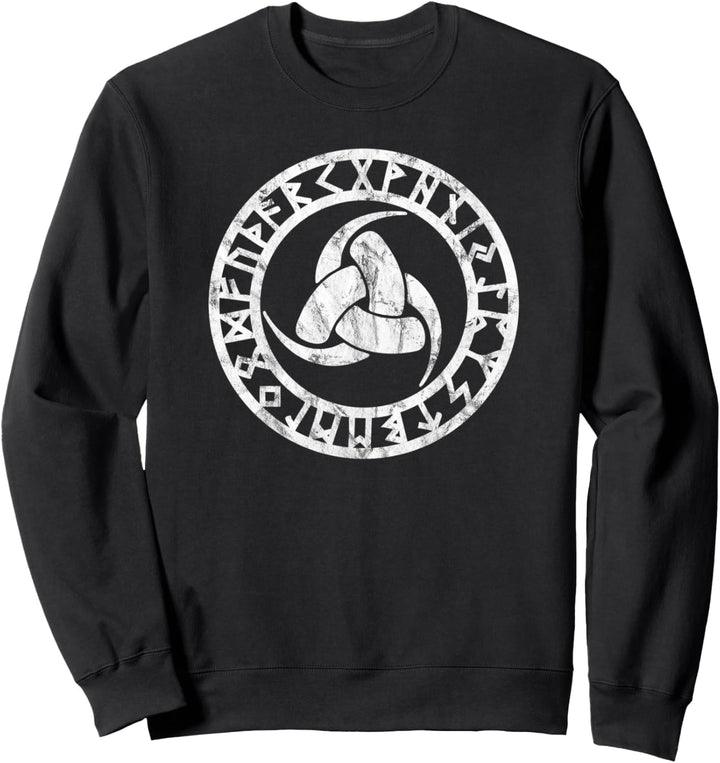 Odin Horn Runen Wikinger Mythologie Thor Loki Asgard Vintage Sweatshirt