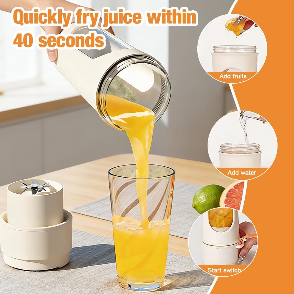 Tragbarer Mixer,450ml Smoothie Maker, Mini Jug Blender, Wiederaufladbarem USB Mini Standmixer, USB S