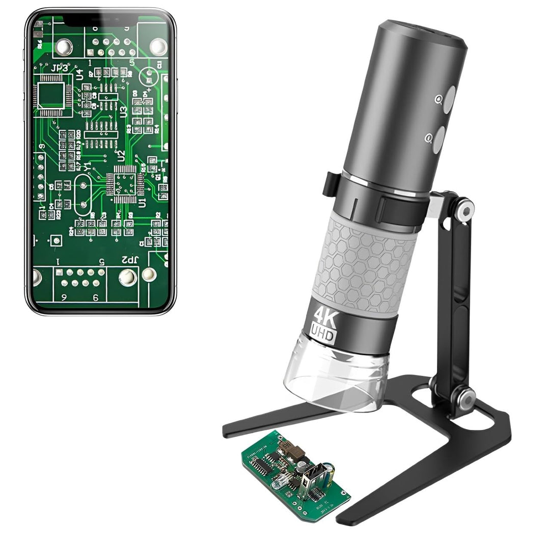 Jiusion WiFi USB Digitales Mikroskop, 50 bis 1000X Kabellose Vergrösserung Endoskop 4K 3840 x 2160P