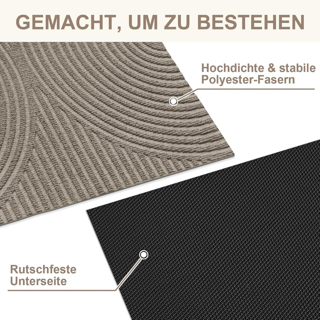 FEOMOS Fussmatte Innen Aussen 60x90cm, rutschfeste Schmutzfangmatte mit Saugkraft, Fussmatte Waschba
