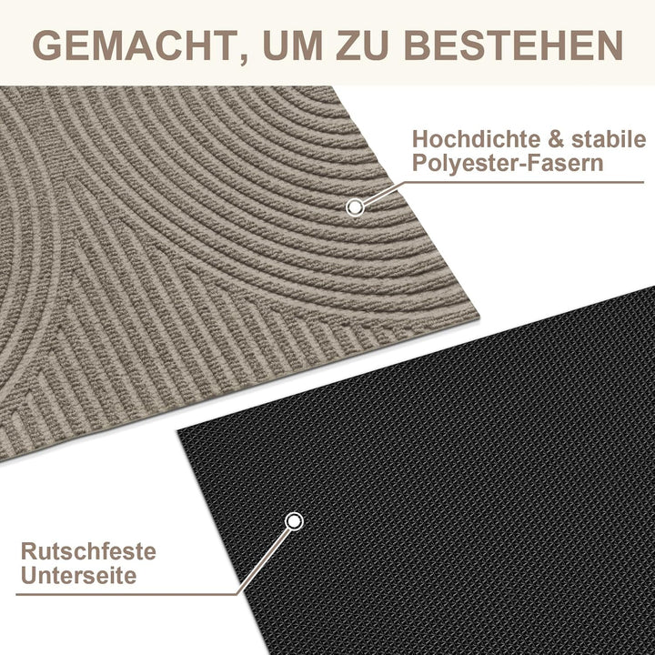 FEOMOS Fussmatte Innen Aussen 50x80cm, Rutschfeste Schmutzfangmatte mit Saugkraft, Fussmatte Waschba