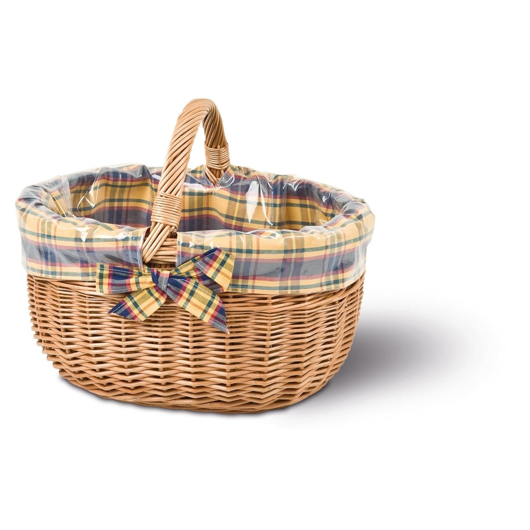 Adam Schmidt Einkaufskorb oval, braun/Mehrfarbig, T 40cm x B 34cm x H 24/35cm