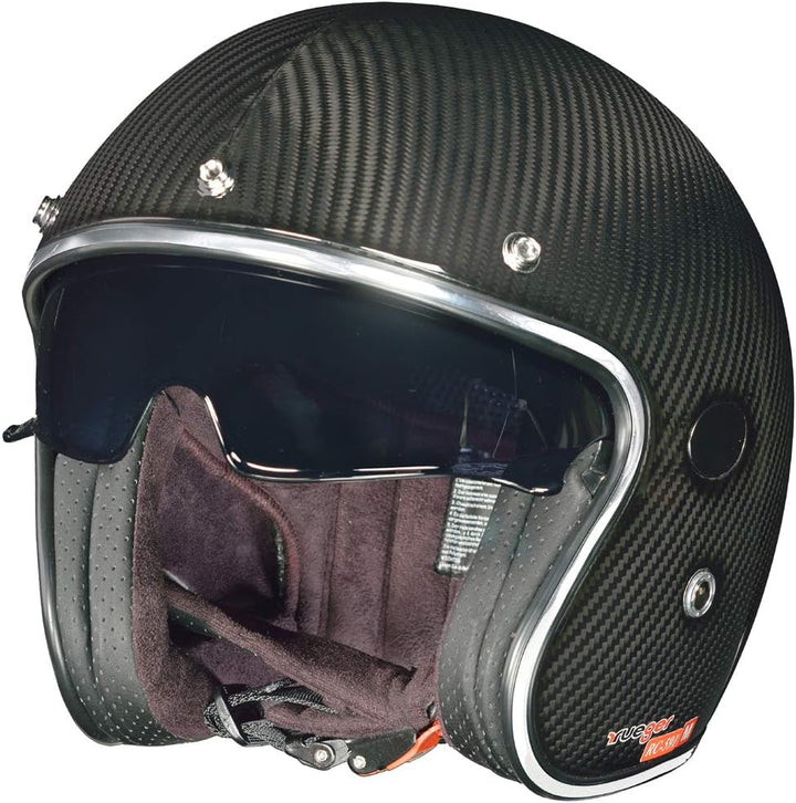 rueger-helmets Carbon Jethelm Integralhelm Motorradhelm Chopper Café Racer Sonnenvisier Bobber RC-59