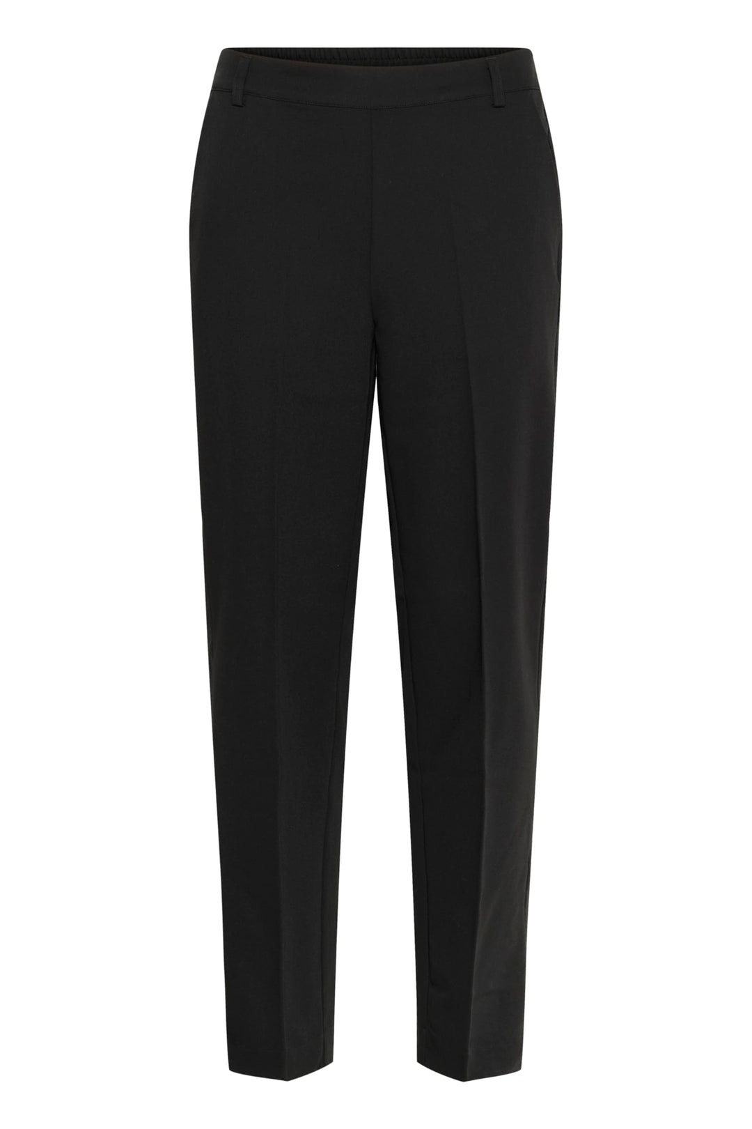 KAFFE Damen Women's Trousers High-Waisted Elastic Waistband Cropped Length Regular Fit Pants 38 Blac