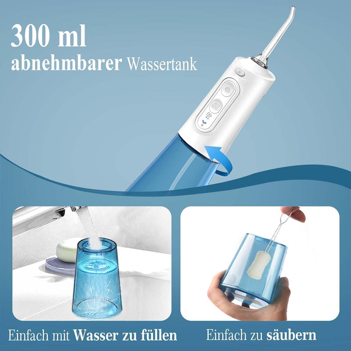 SURFOU Munddusche Kabellos Water Flosser for Teeth, Elektrische Zahnzwischenraumreiniger Oral Irriga