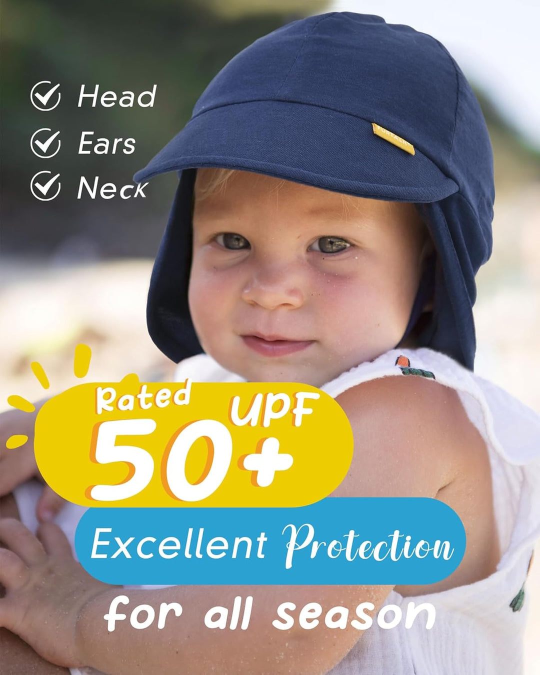 FURTALK Baby Kleinkind Sonnenhut UPF 50+ UV-Schutz Mädchen & Jungen Sommer Kappe Kinder Strand Mütze