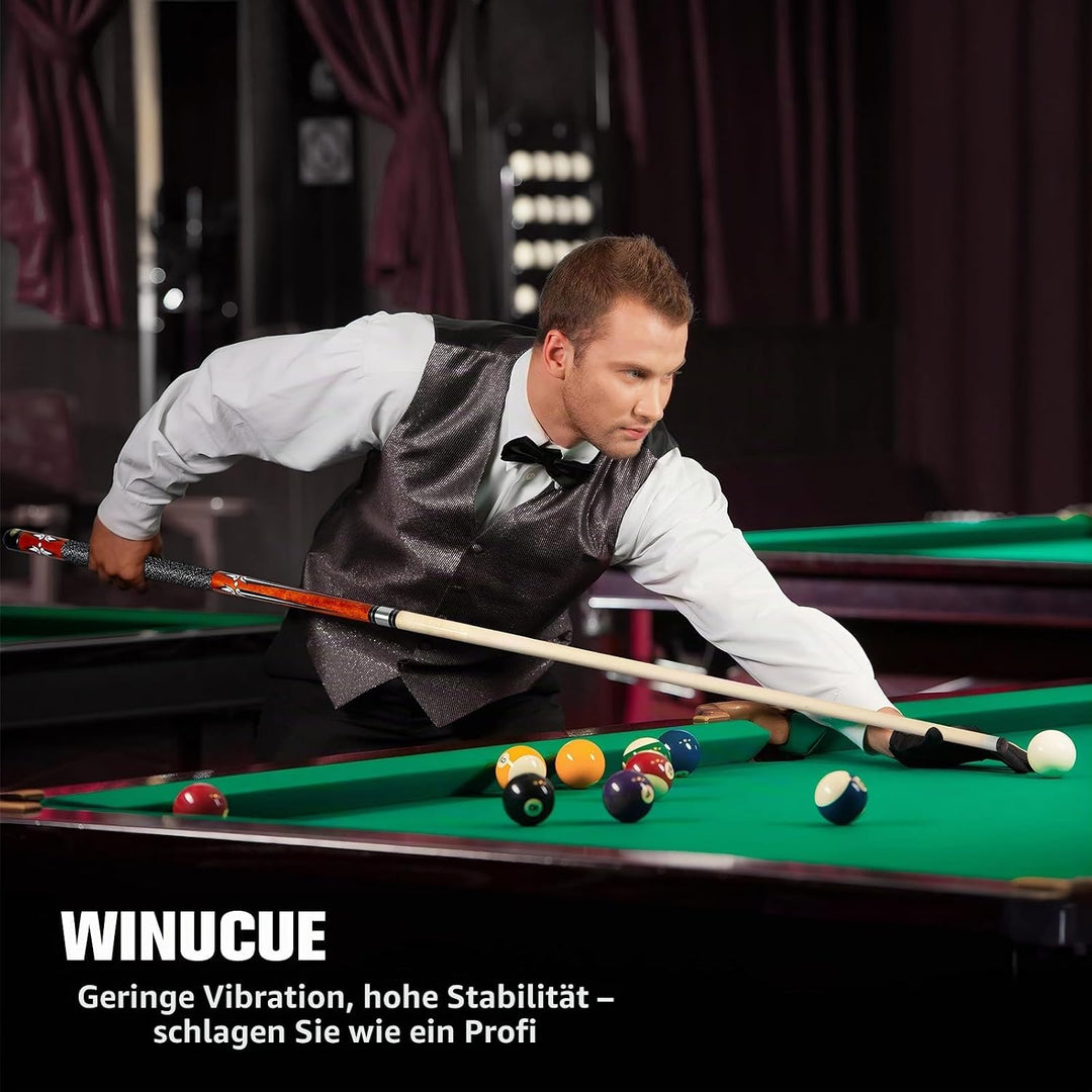 Billard Queue, 58 Zoll Maple Pool Queue Stick 13mm Spitzen für Professionelle Billardspieler, 18 19