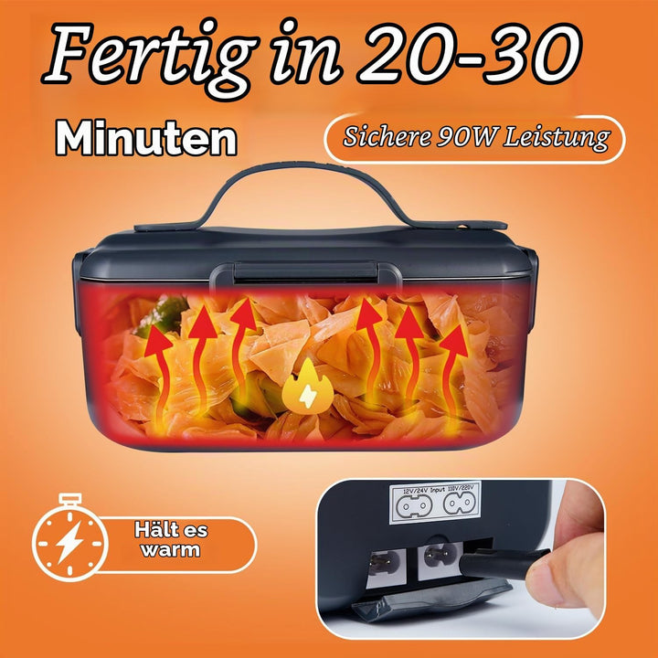 Grosse Elektrische Lunchbox 90 W, 3-in-1 Lunchbox Erwachsene für Edelstahl, 12 V/24 V/220 V für Auto
