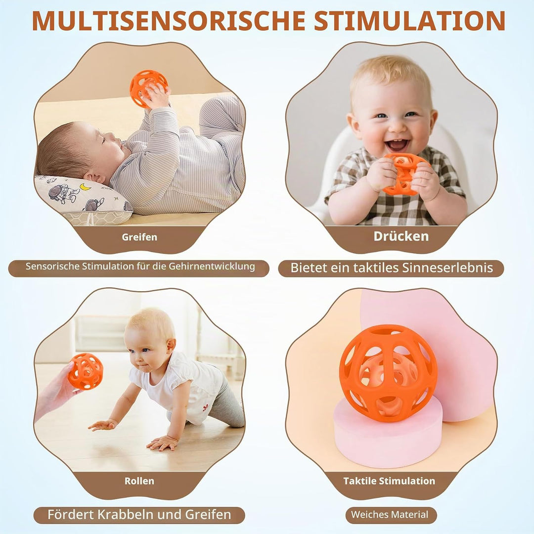 MCGMITT Babyspielzeug Set – Rassel Beissring mit Greifling, Handgelenkrassel und Rasselsocken Montes