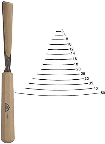 STUBAI Stemmeisen Stechbeitel Serie 52 - Form 3 | Gerades Flacheisen - 12 mm, mit Holzgriff, zum Vor