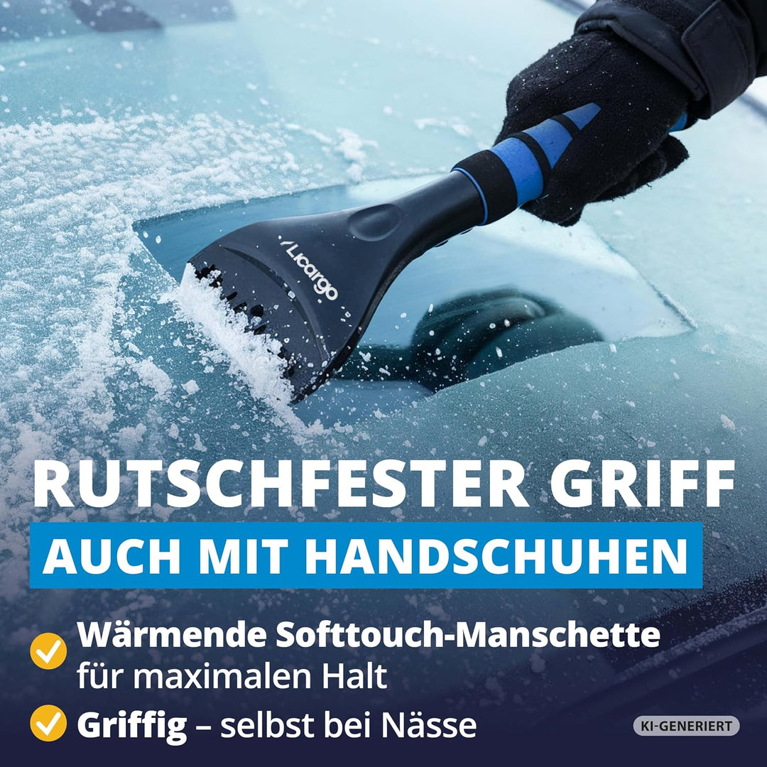 LICARGO 2X Eiskratzer Auto mit Besen 67cm - stabil &amp; wackelfrei - kratzerfrei &amp; lackschonend Schneeb