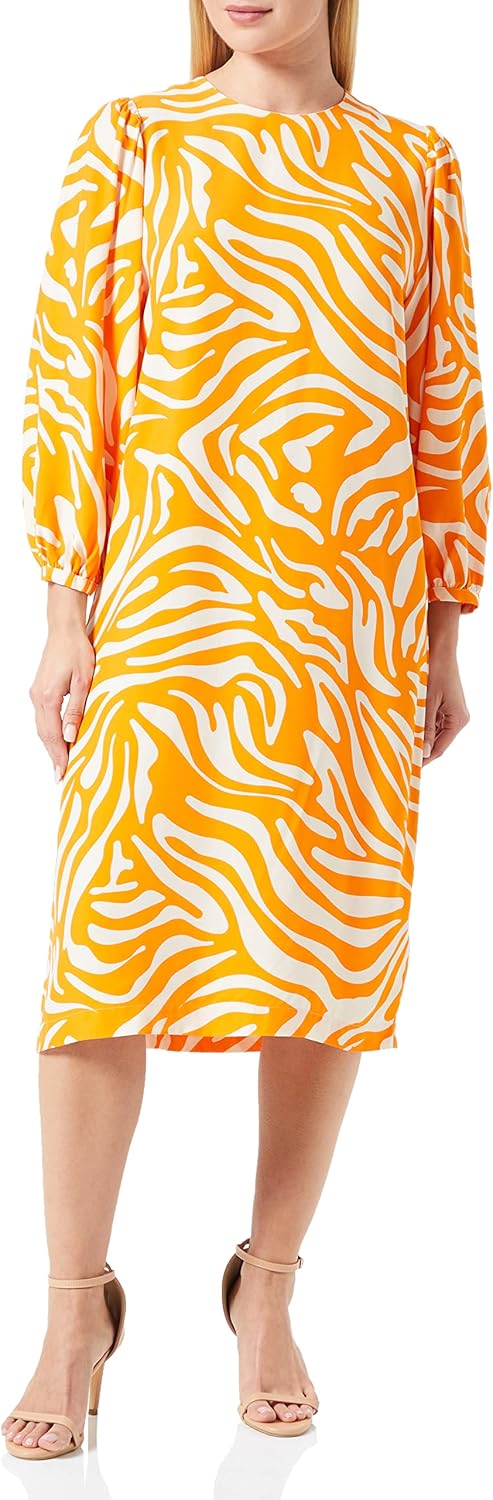 Seidensticker Damen Regular Fit Blusenkleid Langarm Kleid 36 Orange, 36 Orange