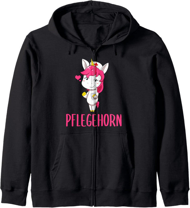 Pflegehorn Einhorn Pfleger Krankenschwester Krankenpflegerin Kapuzenjacke
