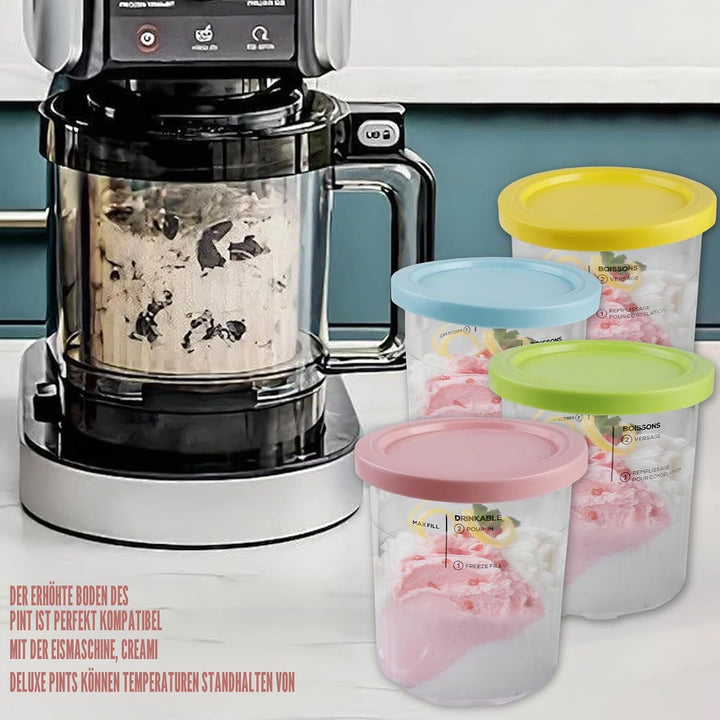 4er-Set Creami Behälter für die Ninja Creami Eismaschine, Creami Deluxe Behälter/Becher für Ninja Ei