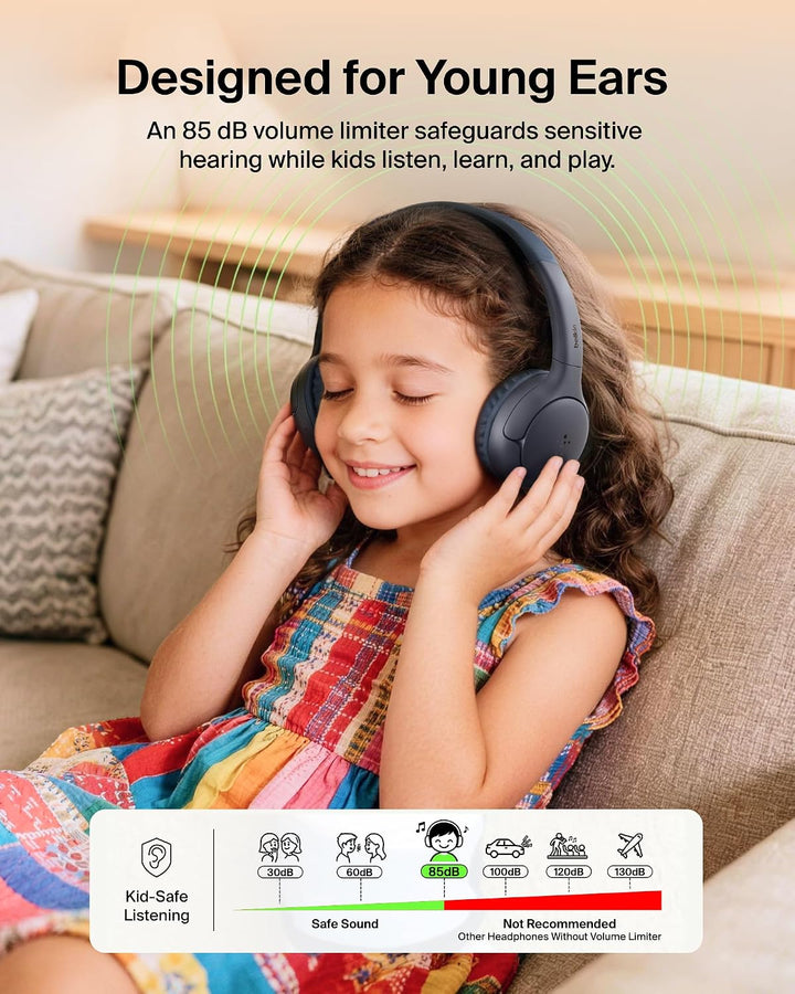 Belkin SoundForm Mini 2 On Ear Kopfhörer Kinder kabellos – Schwarz