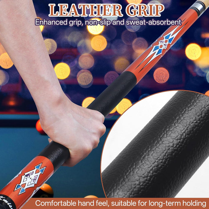 Kmise Pool-Queue-Set – 147 cm Langer Queue, professioneller Billardqueue aus kanadischem Ahorn, für