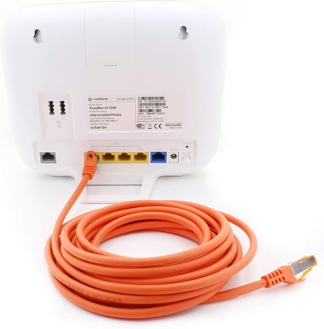 1aTTack.de 7,5m - Cat.7 Netzwerkkabel Orange - 5 Stück Gigabit Ethernet LAN Kabel 10000 Mbit s Patch