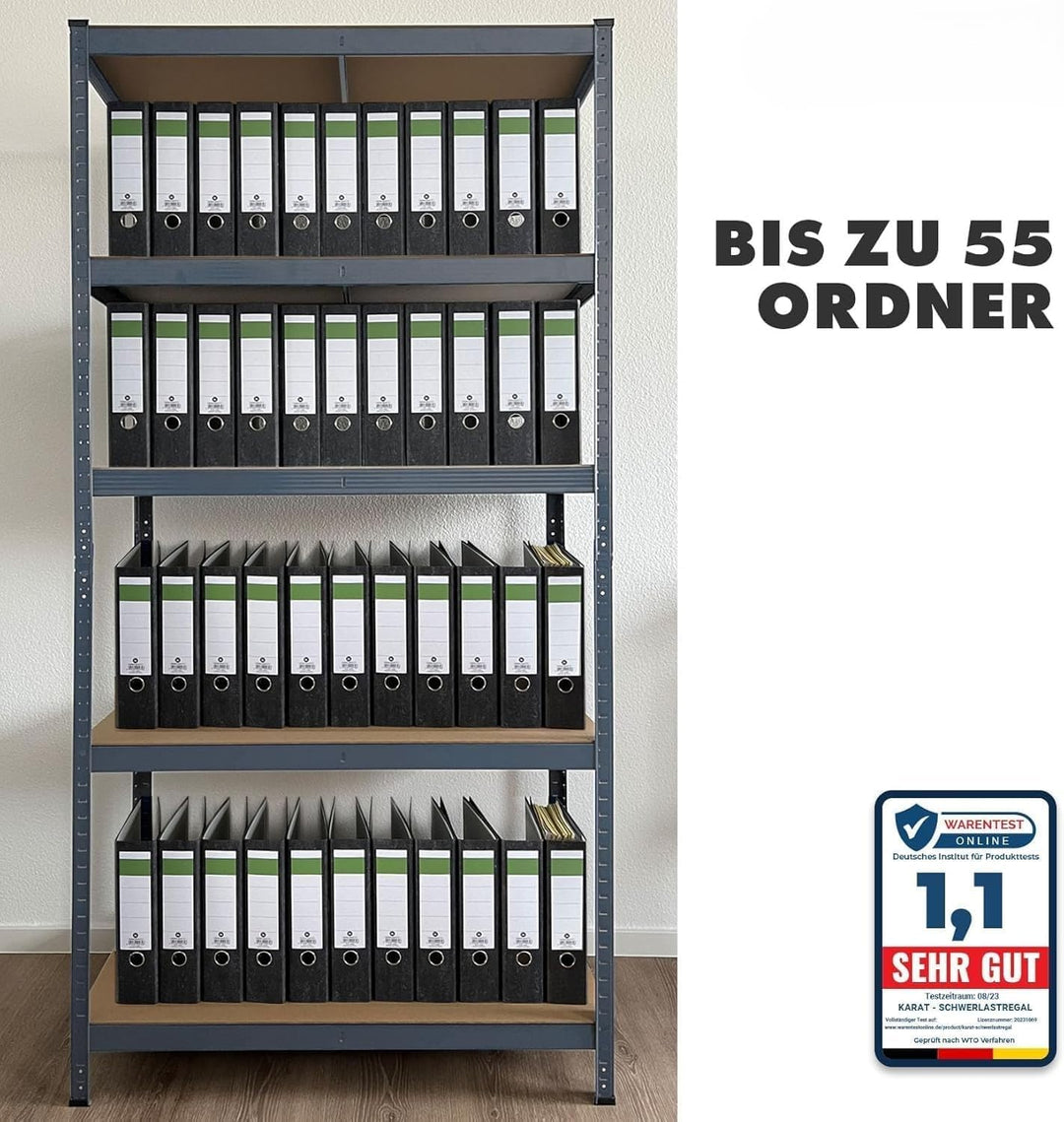 Floordirekt Schwerlastregal, 2er Set, grau 150 x 75 x 30 cm Steckregal, Kellerregal, Lagerregal, Wer