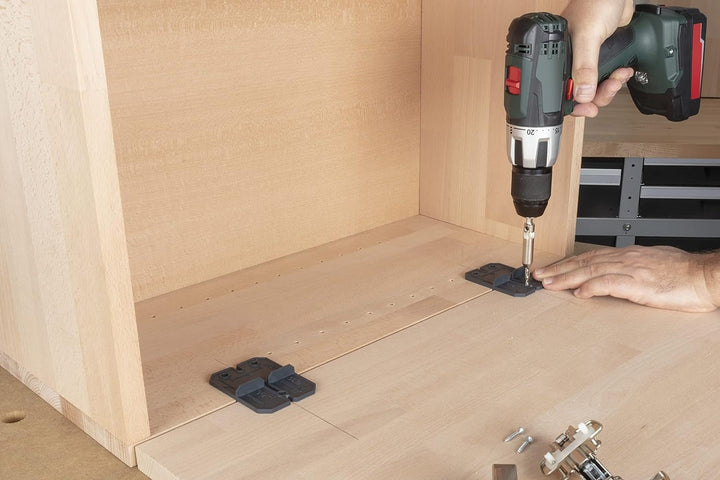 wolfcraft Scharnierloch-Set 4655000 Zur einfachen Installation von Topfscharnieren, 26 mm türkis, 26