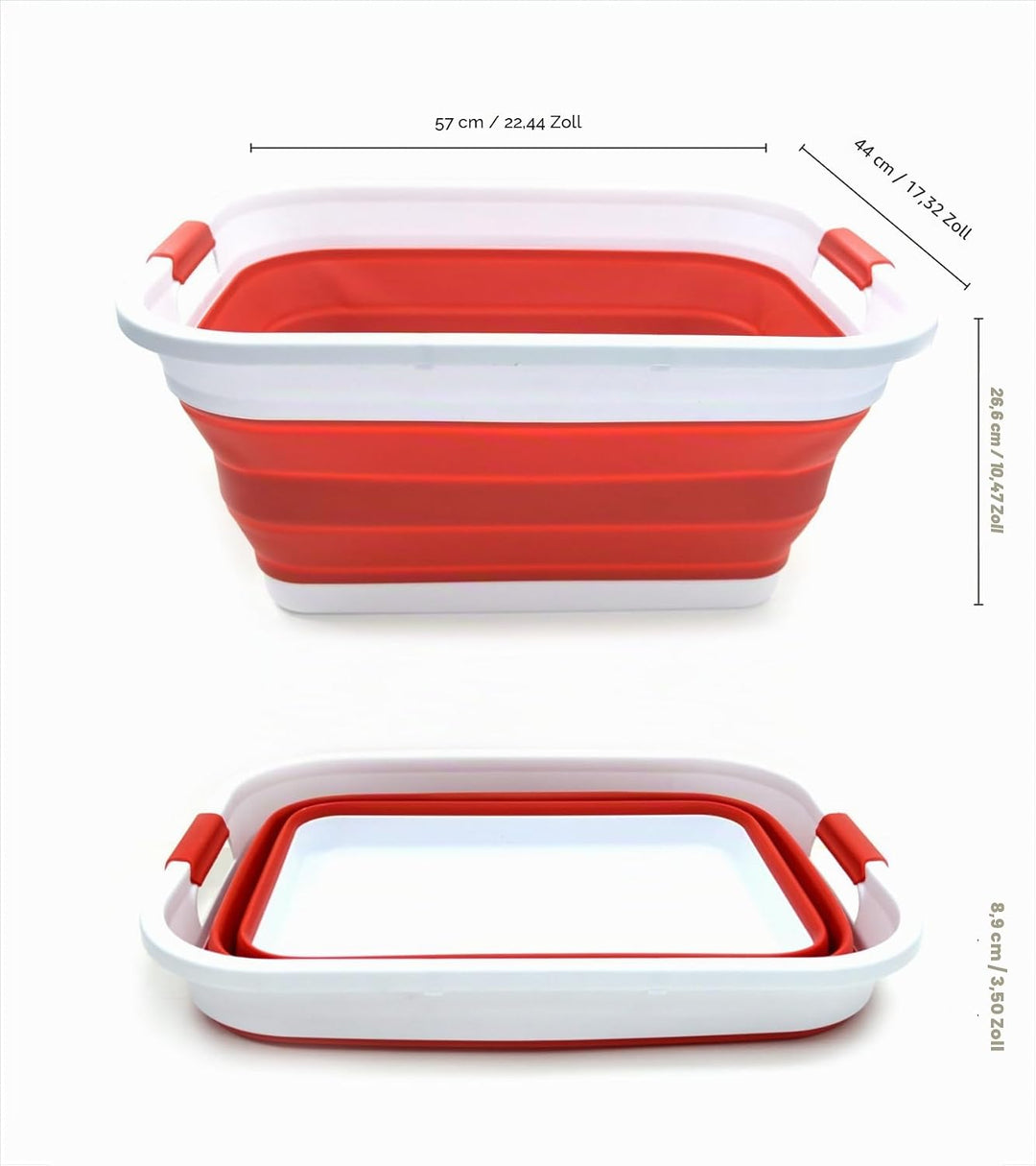 SAMMART 41L Collapsible Plastic Laundry Basket - Foldable Pop Up Storage Container/Organizer - Porta