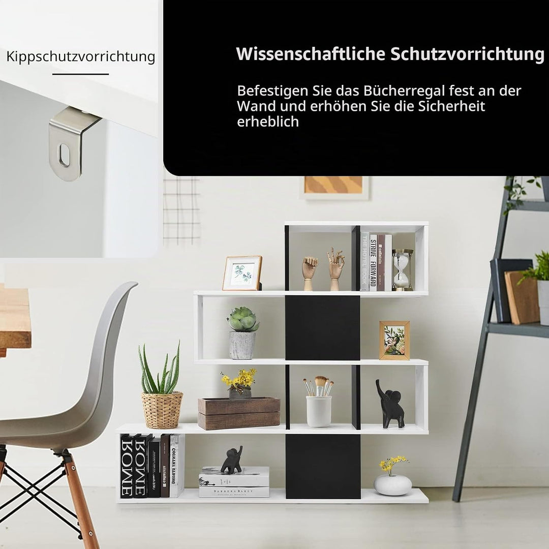 GIANTEX Bücherregal mit 4 Ebenen, Raumteiler Standregal 10 Fächern, Regal für Bücher, Deko, Fotos &