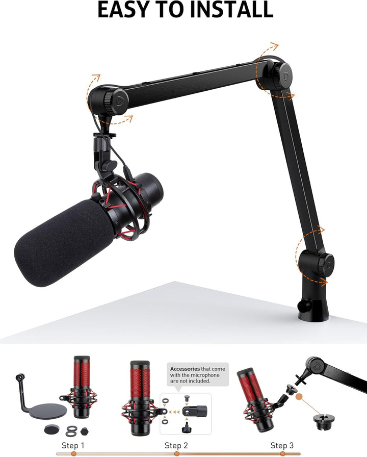SUNMON für Hyperx QuadCast Universeller Mikrofon Arm - 360° drehbarer Mikrofon Halterung Tisch für R
