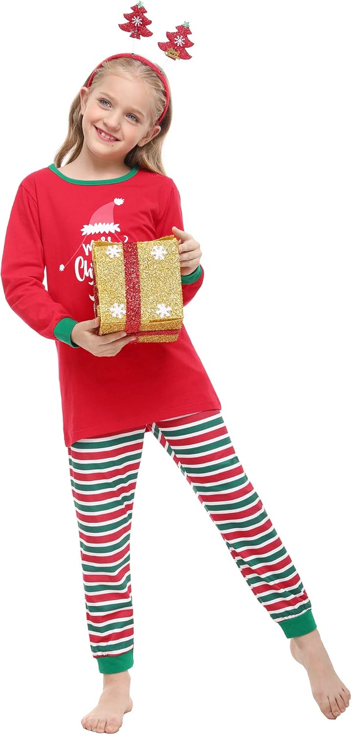 Irevial Damen Irevial Pijamas De Navidad Familia Conjunto, Pijamas Navideños Invierno Manga Larga 2