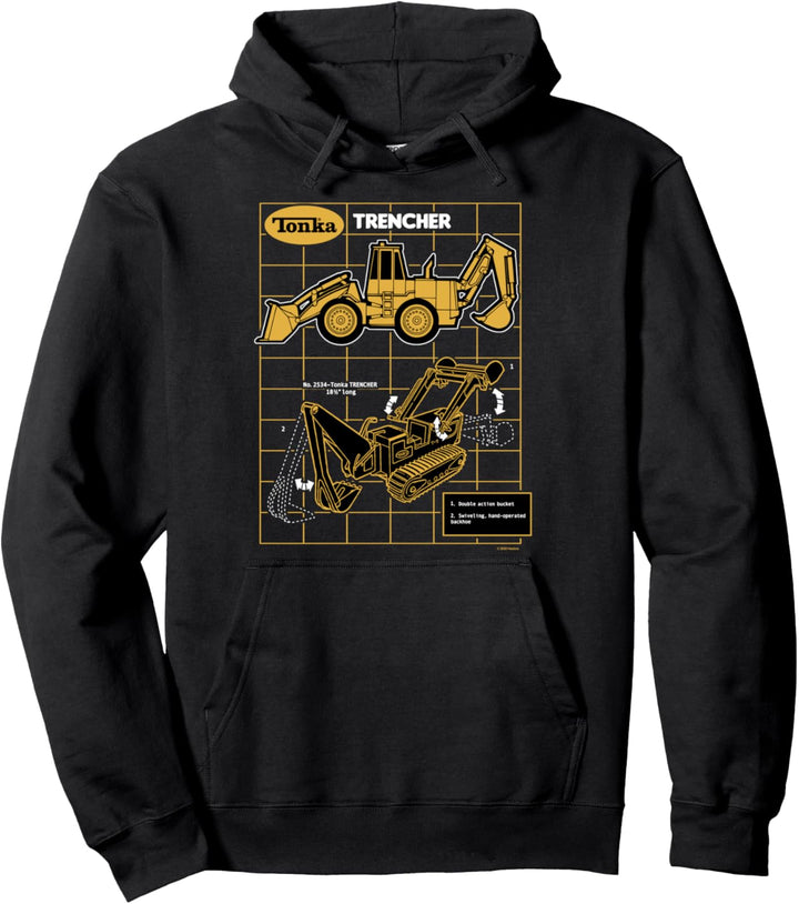 Tonka Double Action Bucket Trencher Grid Schematic Pullover Hoodie
