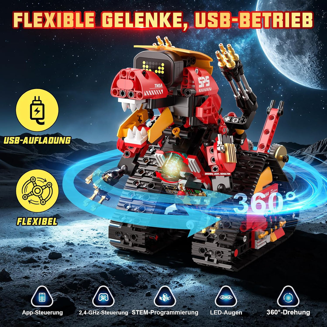 Technic Roboter Bausets ab 8+ Jahren, 896Teile, 5-in-1 RC-Roboter und Auto