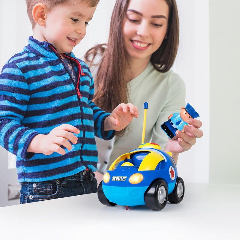 SGILE RC Auto Ferngesteuertes Spielzeugauto für Kleinkinder und Kinder, RC Polizeiauto mit Licht und