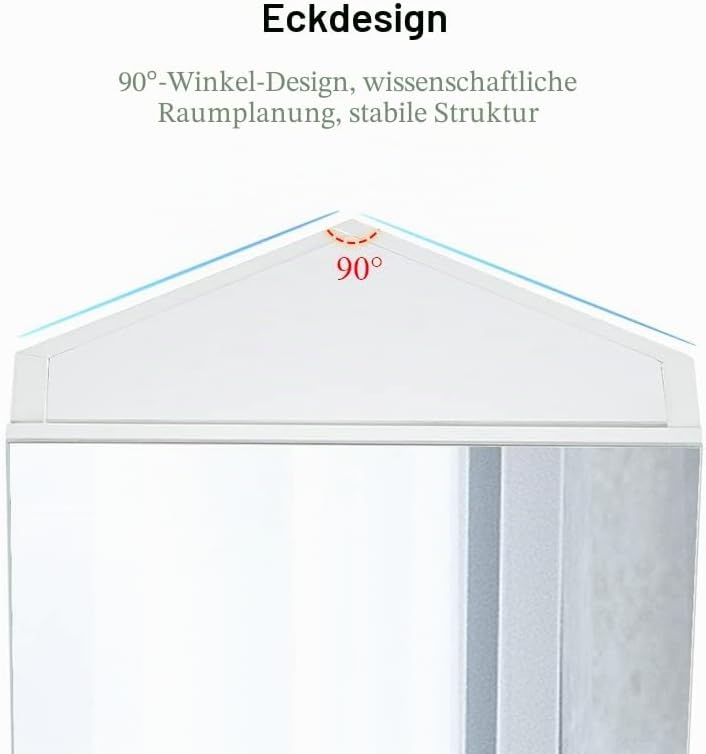 CLIPOP Eck Badezimmer Spiegelschrank Wandschrank Badezimmerschrank mit Spiegel und Aufbewahrungsrega
