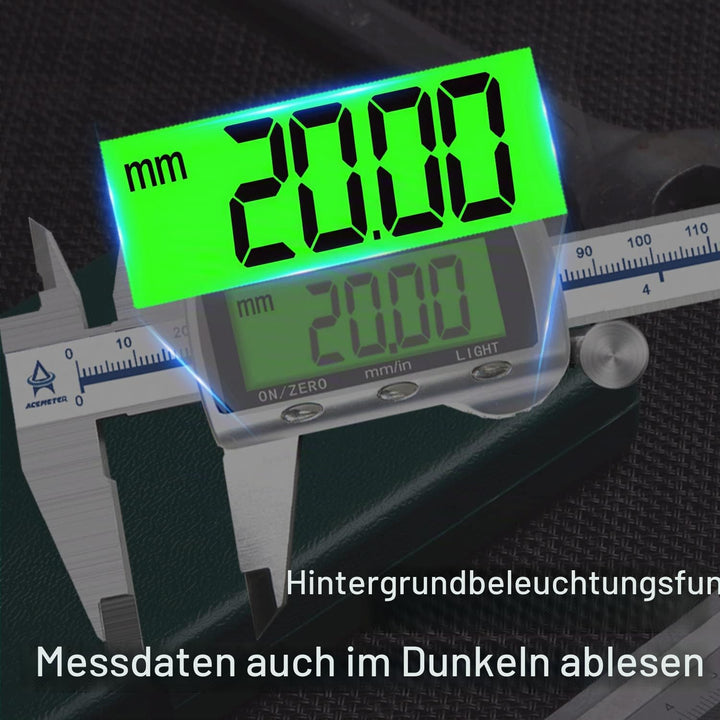 Messschieber Digital, ACEMETER Schieblehre mit Hintergrundbeleuchtung 150mm / 6-Zoll mit Gross Lcd P