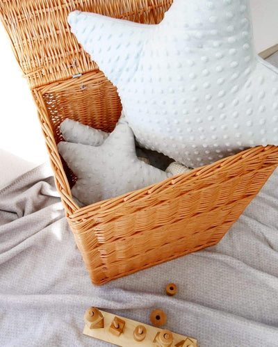 e-wicker24 Rechteckiger Wäschekorb, Wäschekorb aus Weide, Wäscheschrank, Wäschekorb mit Deckel, natu