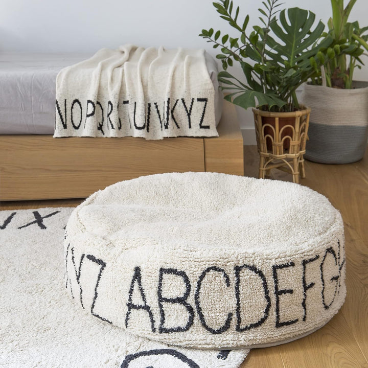 Lorena Canals Puff ABC Natural, Schwarz -100% natürliche Baumwolle/füllung: 100% Polyester - 70x70 c