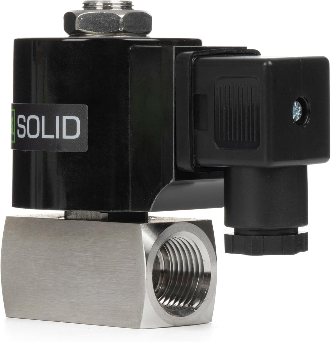 U.S. Solid 1/2 Zoll Hochdruck Magnetventil – 160 bar, Edelstahl, 12V DC, Hochtemperaturbeständig (-6