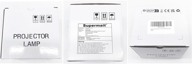 Supermait 275 Fit für EP61 A++ Qualität Ersatzprojektorlampe mit Gehäuse, kompatibel mit Elplp61, EB