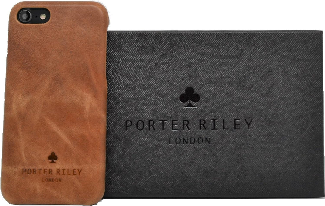 Porter Riley - Lederhülle für iPhone 8 Plus/iPhone 7 Plus. Premium Ultra Dünn Echtleder Cover/Ledert