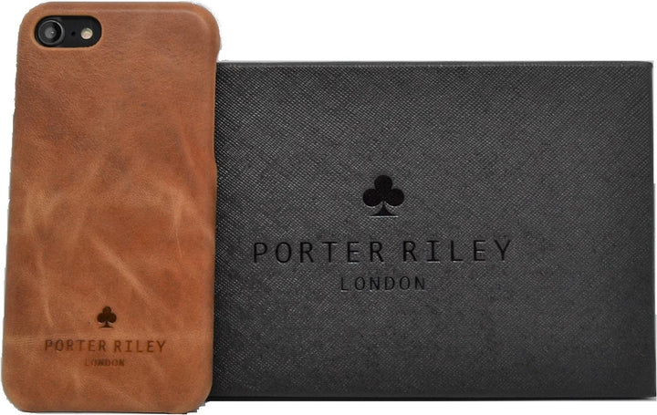 Porter Riley - Lederhülle für iPhone 8 Plus/iPhone 7 Plus. Premium Ultra Dünn Echtleder Cover/Ledert