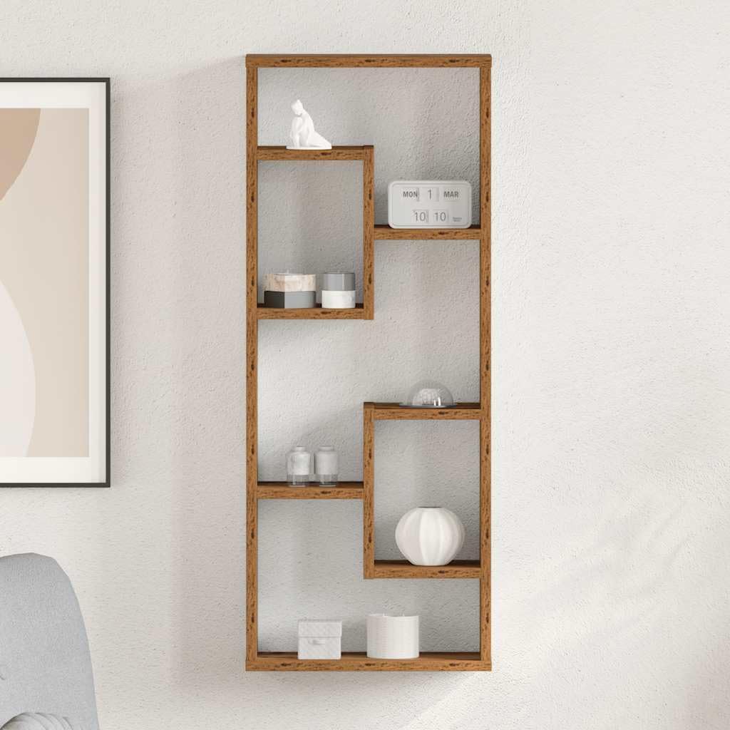 vidaXL Wandregal Altholz-Optik 36x16x90 cm Holzwerkstoff, Altholz